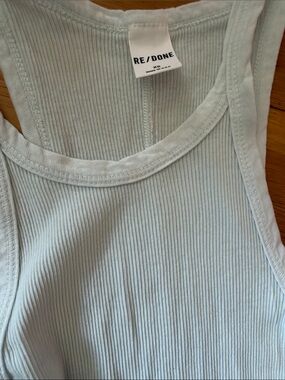 HANES RE/DONE Stretch Ribbed Cotton Tank in Mint